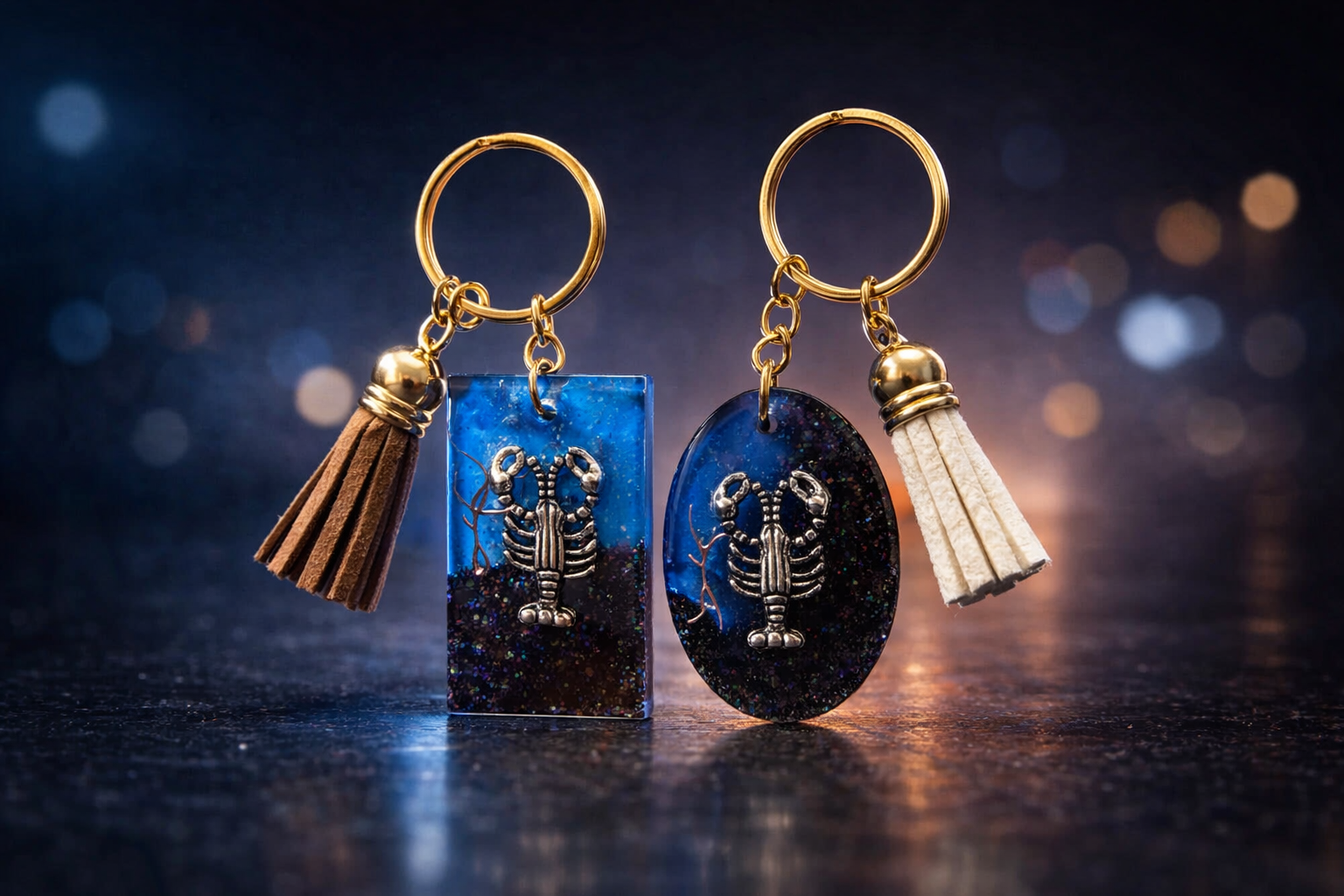 Epoxy keychains -Beach treasures